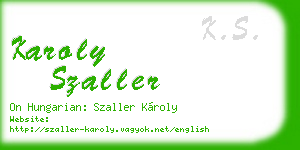 karoly szaller business card