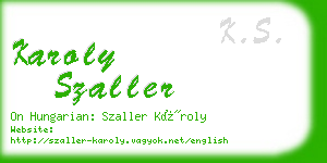 karoly szaller business card